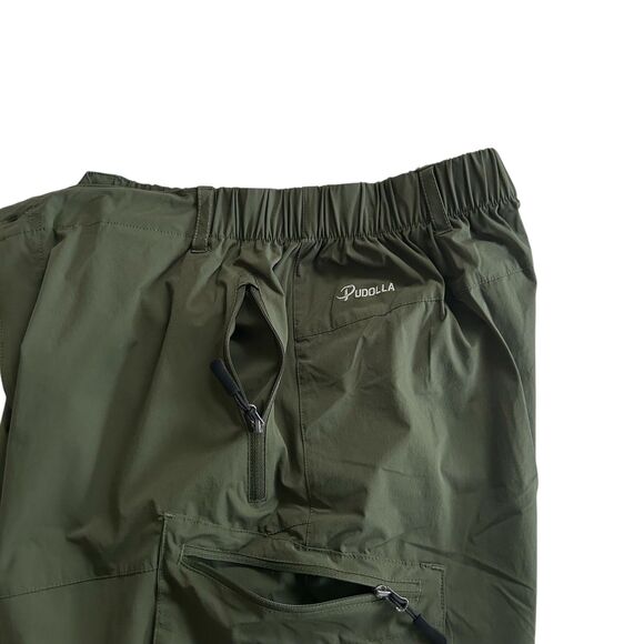Men’s Outdoor Cargo Hiking Shorts Bundle 2 Green Nylon Spandex Pockets Size L - Picture 5 of 15